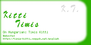 kitti timis business card